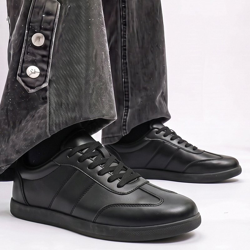 Men Formal Wear All Black - Sapatos masculinos versáteis em couro legítimo,