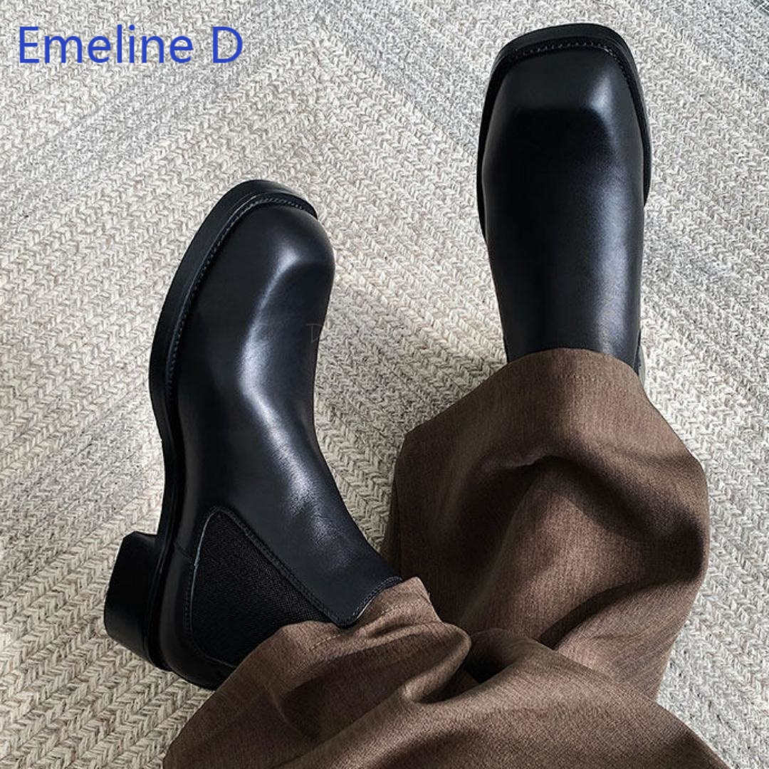Botas Chelsea de bico quadrado - Formal Men Daily Wear Footwear avaliação e preço