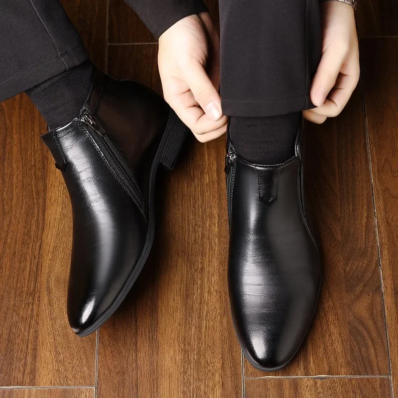 Botas masculinas de luxo moda  - Men Formal Wear With Boots avaliação e preço
