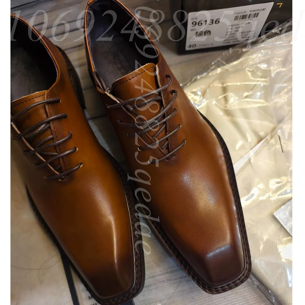 Sapatos Oxford de Couro Marrom - Formal Men Daily Wear Footwear avaliação e preço