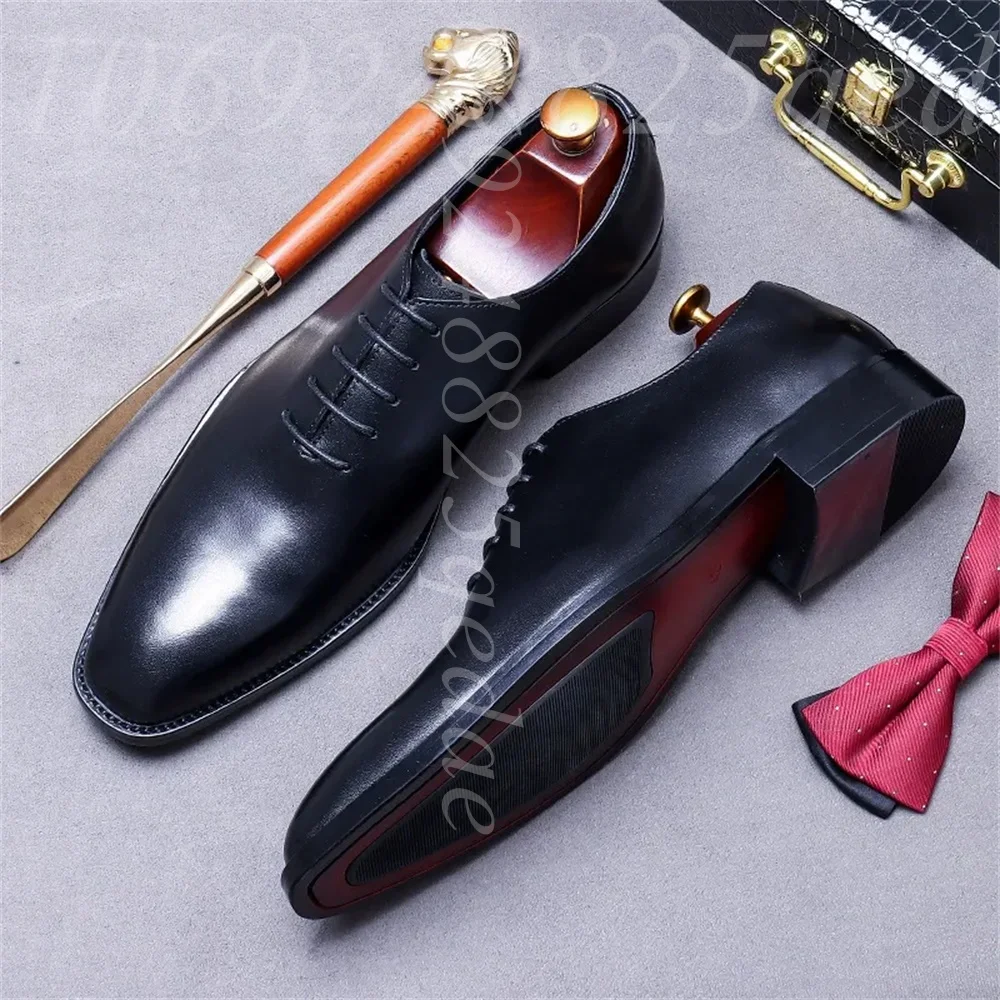 Sapatos Oxford de Couro Marrom - Formal Men Daily Wear Footwear avaliação e preço
