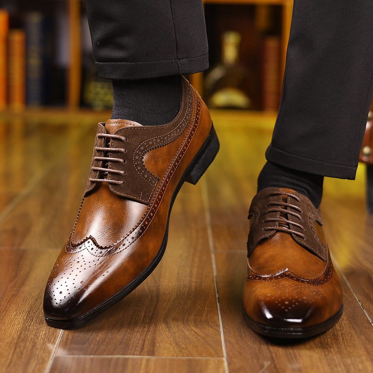 Sapatos sociais masculinos com - Formal Men Daily Wear Footwear avaliação e preço