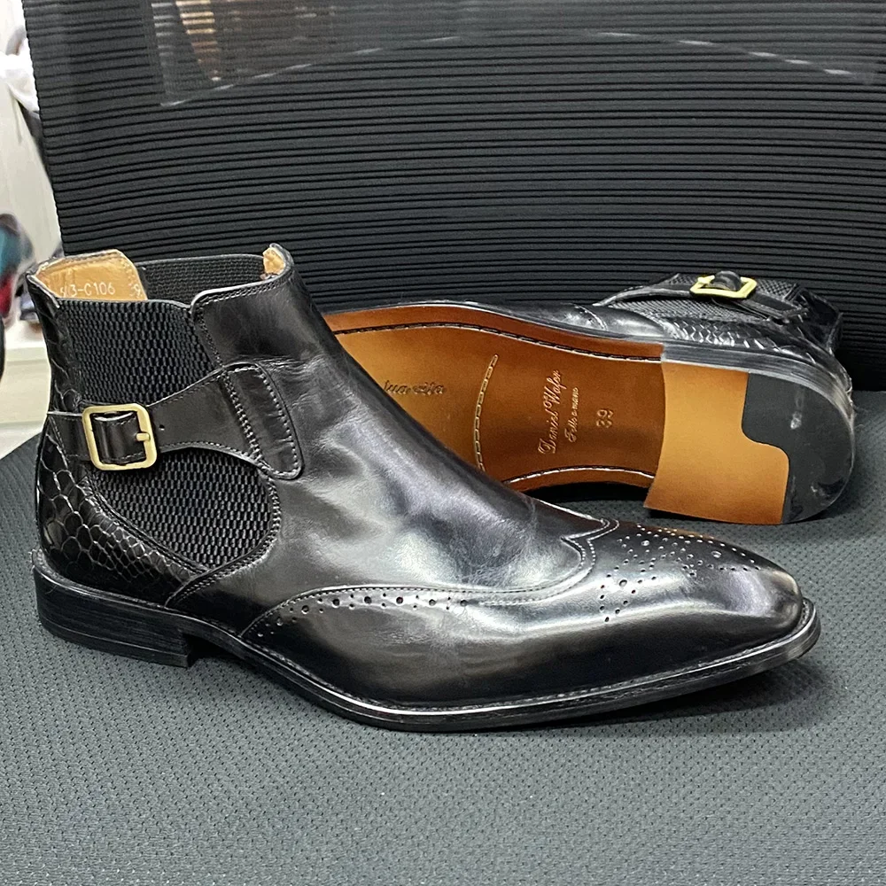 Botas de tornozelo de couro de - Men Formal Wear With Boots avaliação e preço
